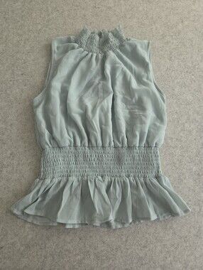 Japna Sage Green Smocked Waist Sleeveless Camisole